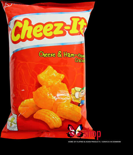 Cheez It Cheese Ham Flavor Crackers Package PNG image