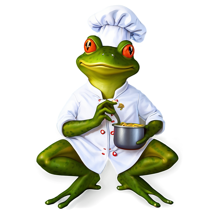 Chef Frog Cooking Png Pqr PNG image