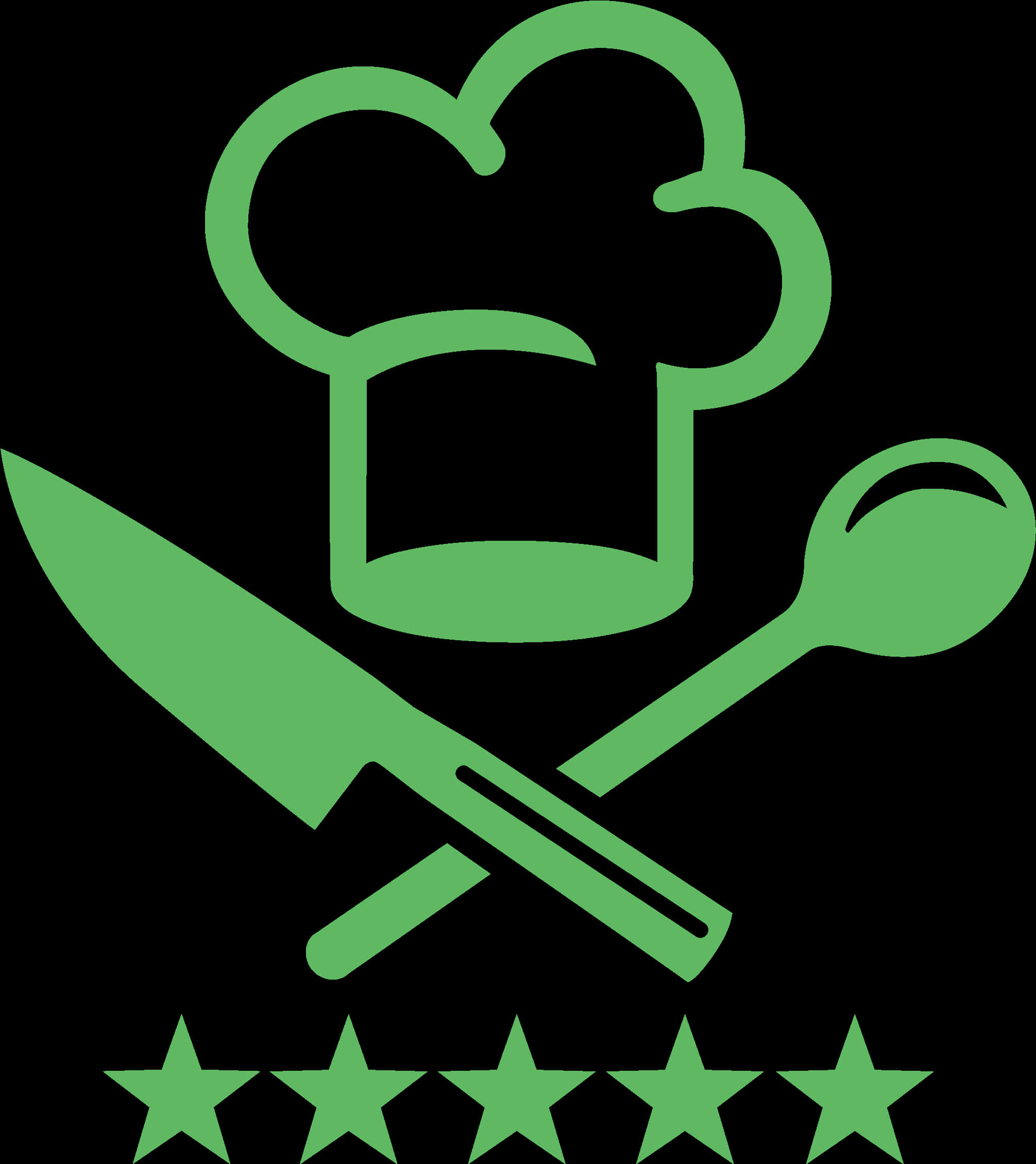 Chef Hat Knife Spoon Rating Stars Graphic PNG image
