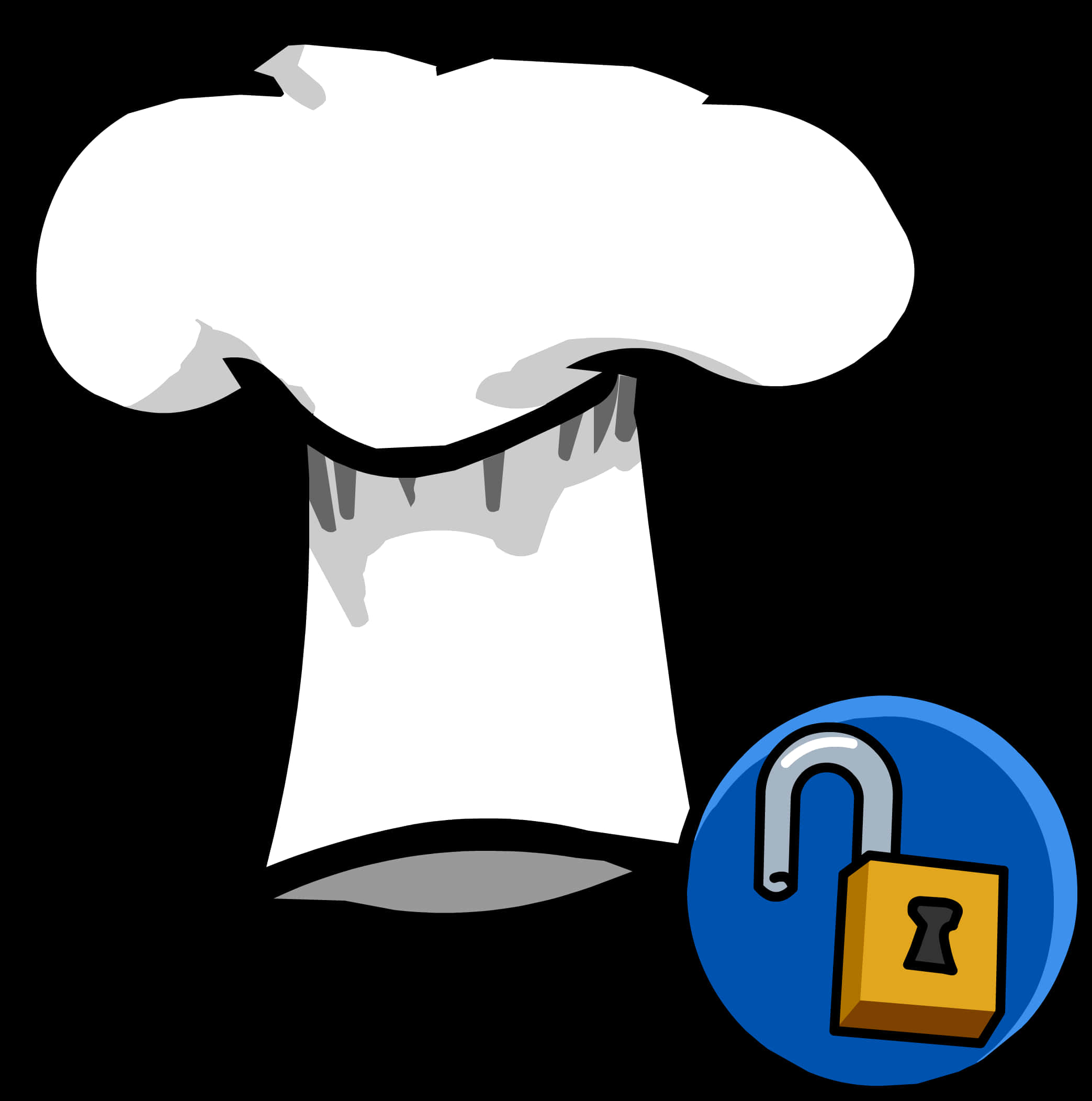 Chef Hatwith Unlocked Padlock PNG image