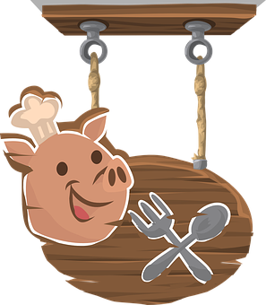 Chef Pig Signboard PNG image