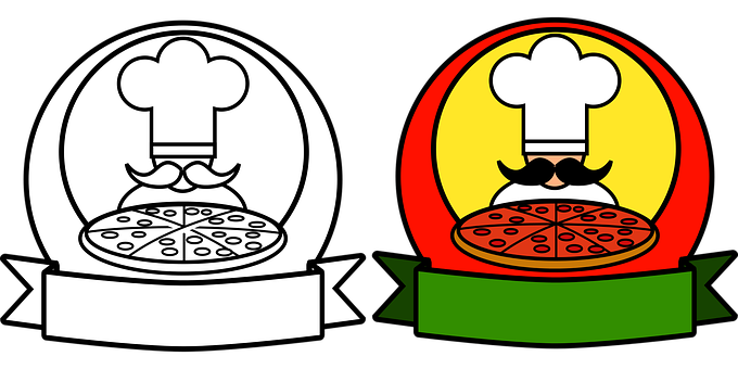 Chef Pizza Logo Comparison PNG image