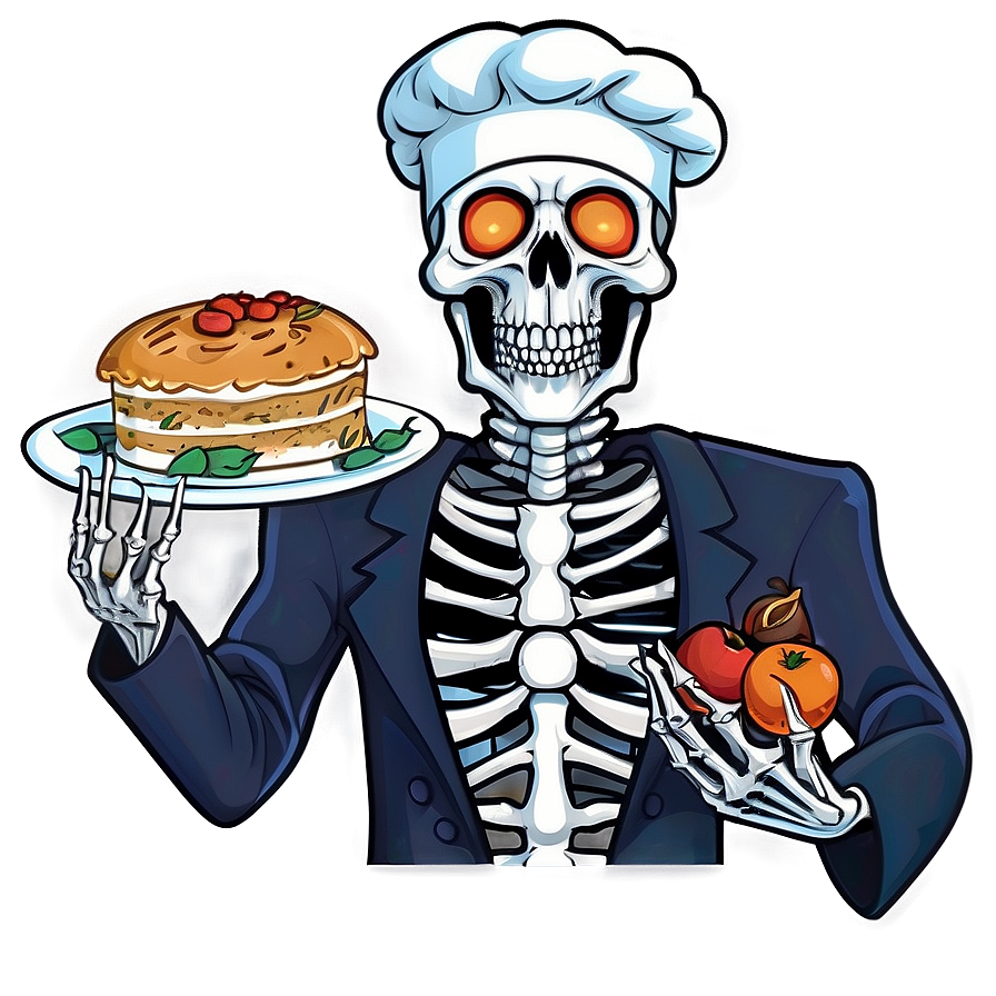 Chef Skeleton Cartoon Png 06262024 PNG image