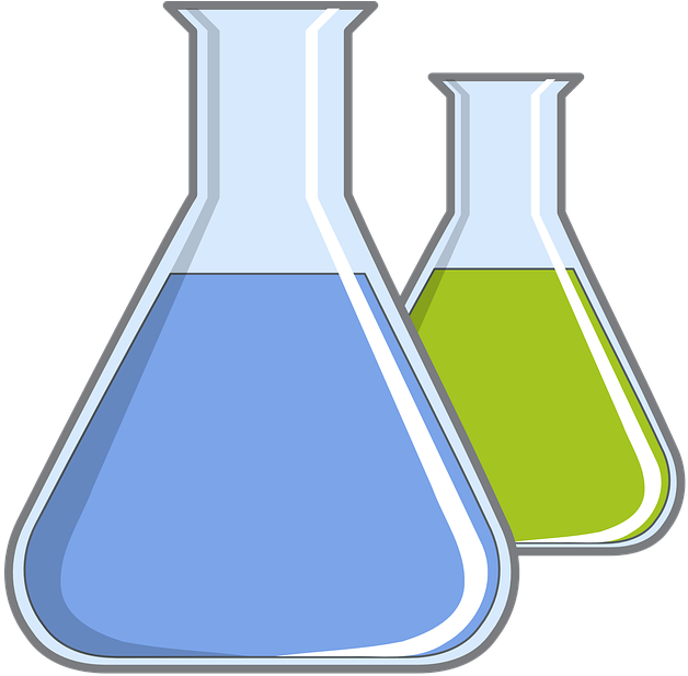 Chemistry Flaskswith Colored Liquids PNG image