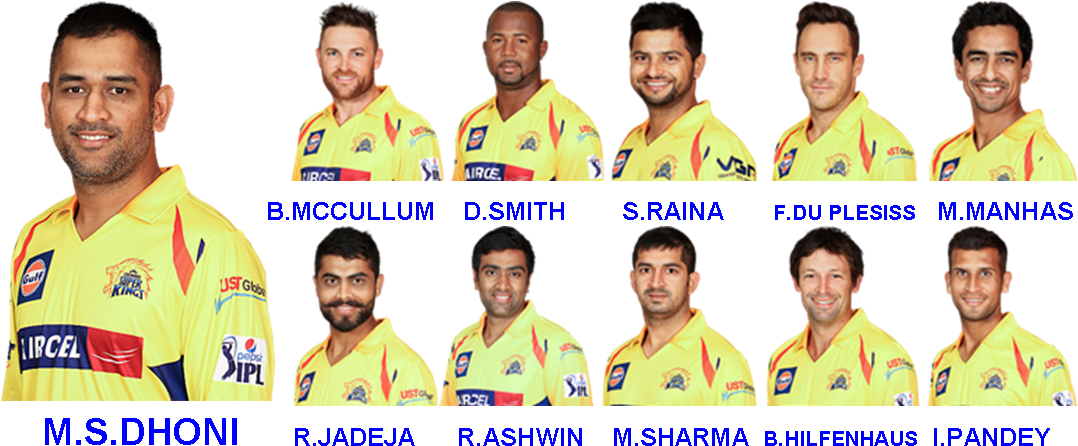 Chennai Super Kings Team Portrait PNG image