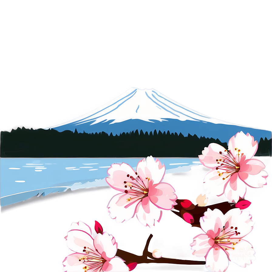Cherry Blossom And Mountain Fuji Png Tyl6 PNG image