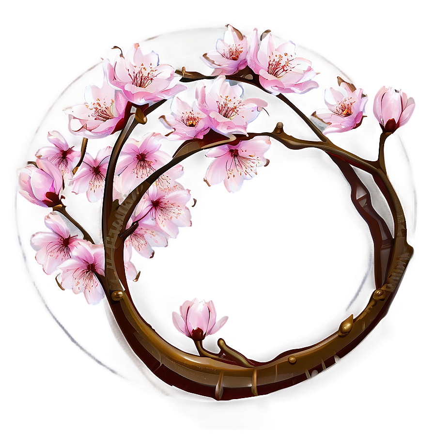 Cherry Blossom Circle Png 96 PNG image