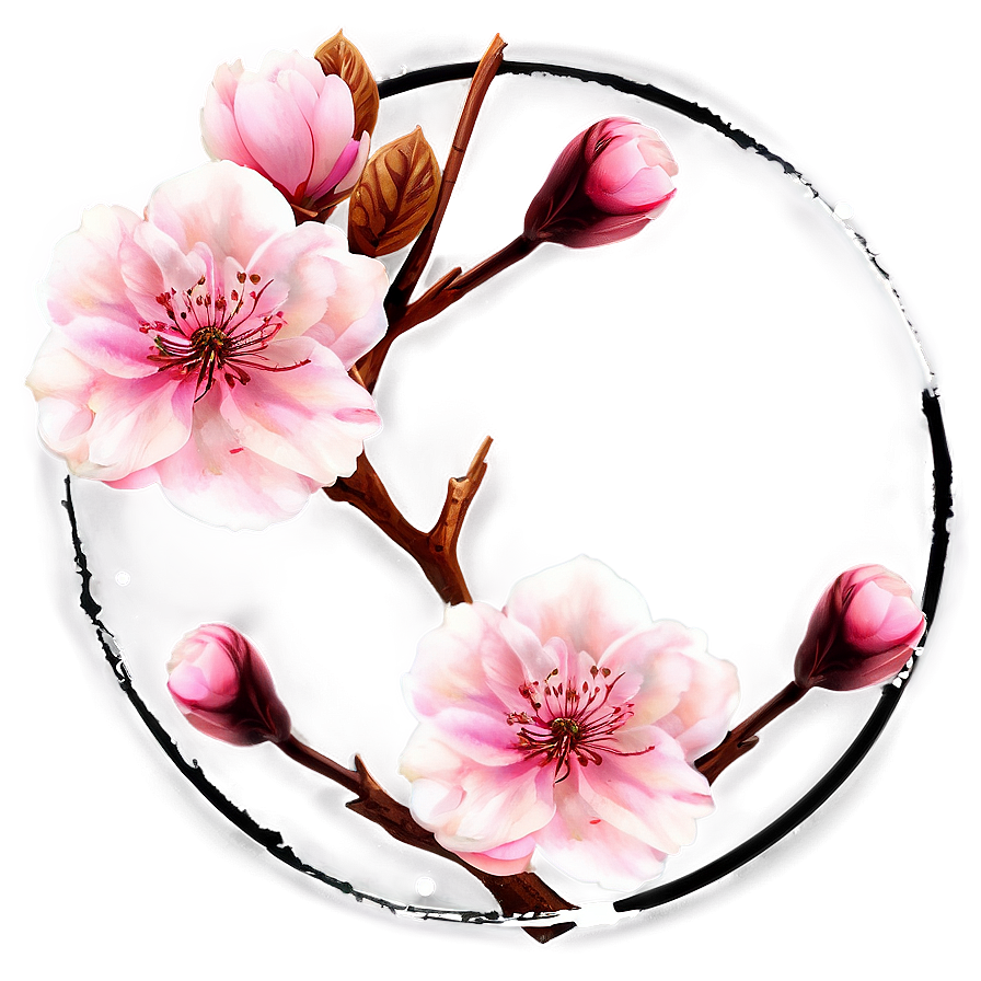 Cherry Blossom Circle Png Hen PNG image