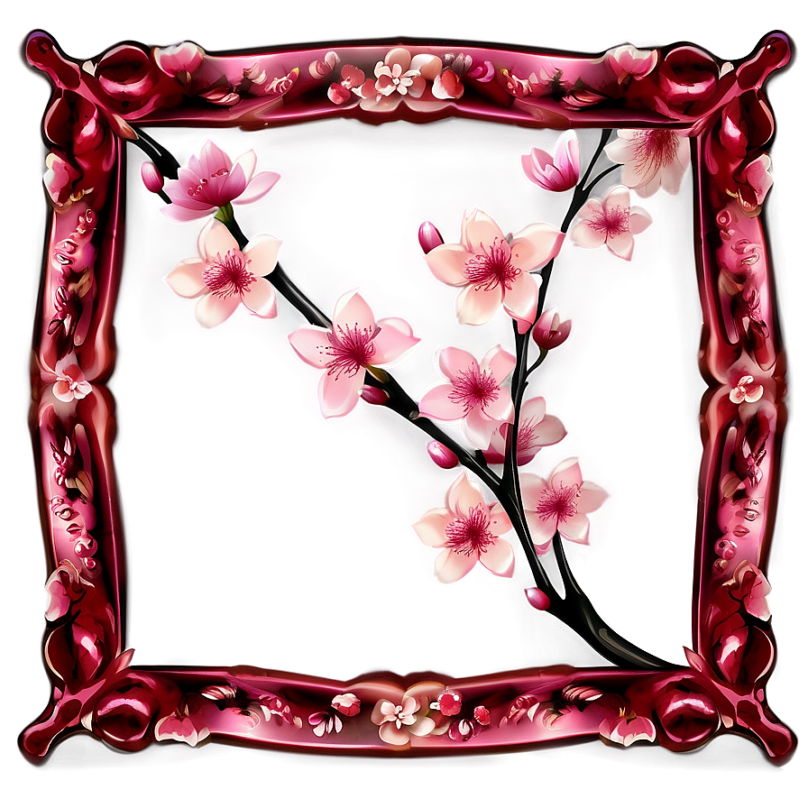 Cherry Blossom Frame Border Png Nvk PNG image