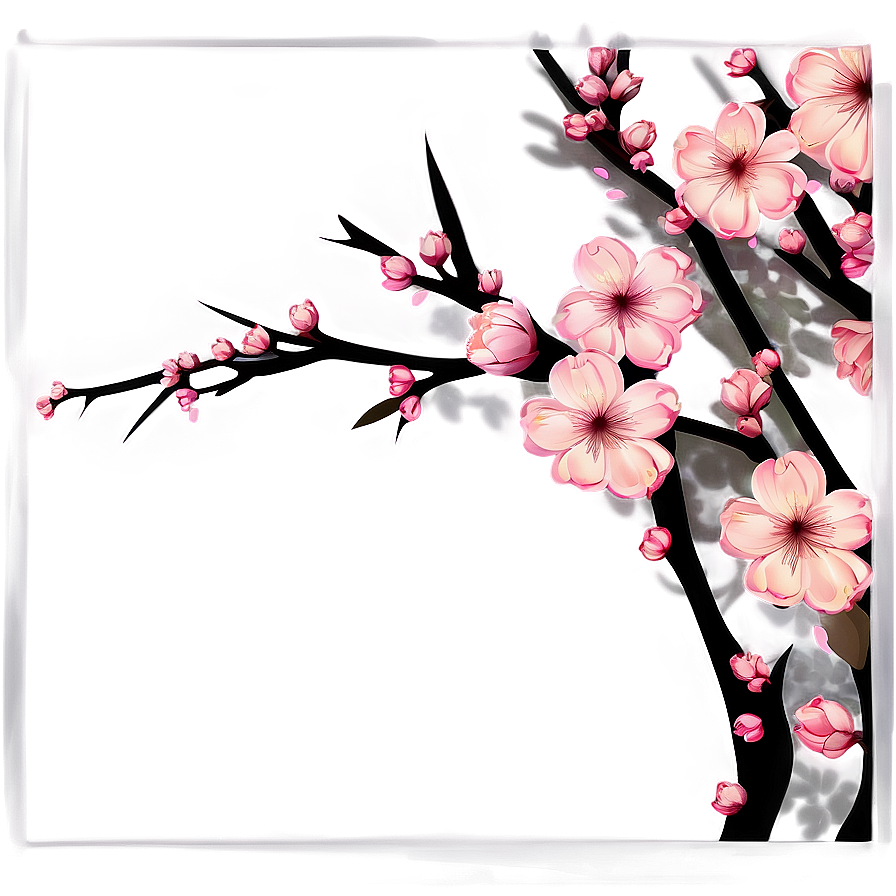 Cherry Blossom Frame Border Png Qfy23 PNG image