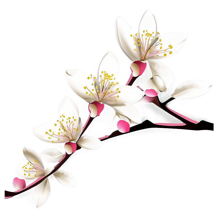 Cherry Blossom Outline Png 96 PNG image