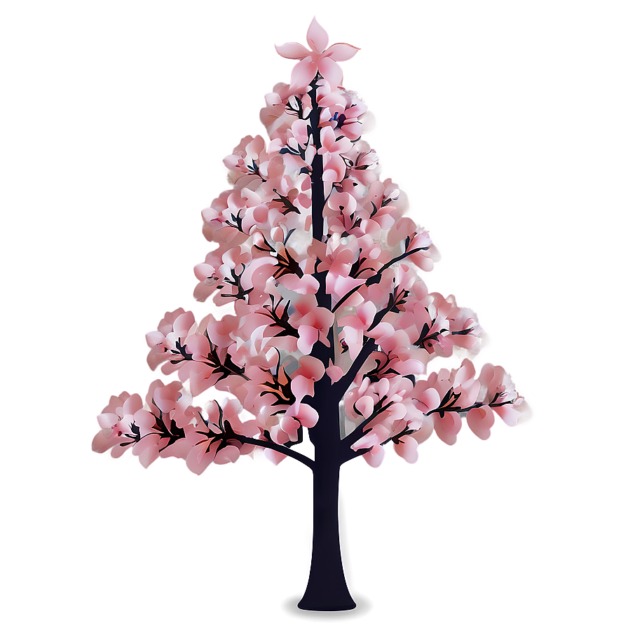 Cherry Blossom Pink Christmas Tree Png 06122024 PNG image