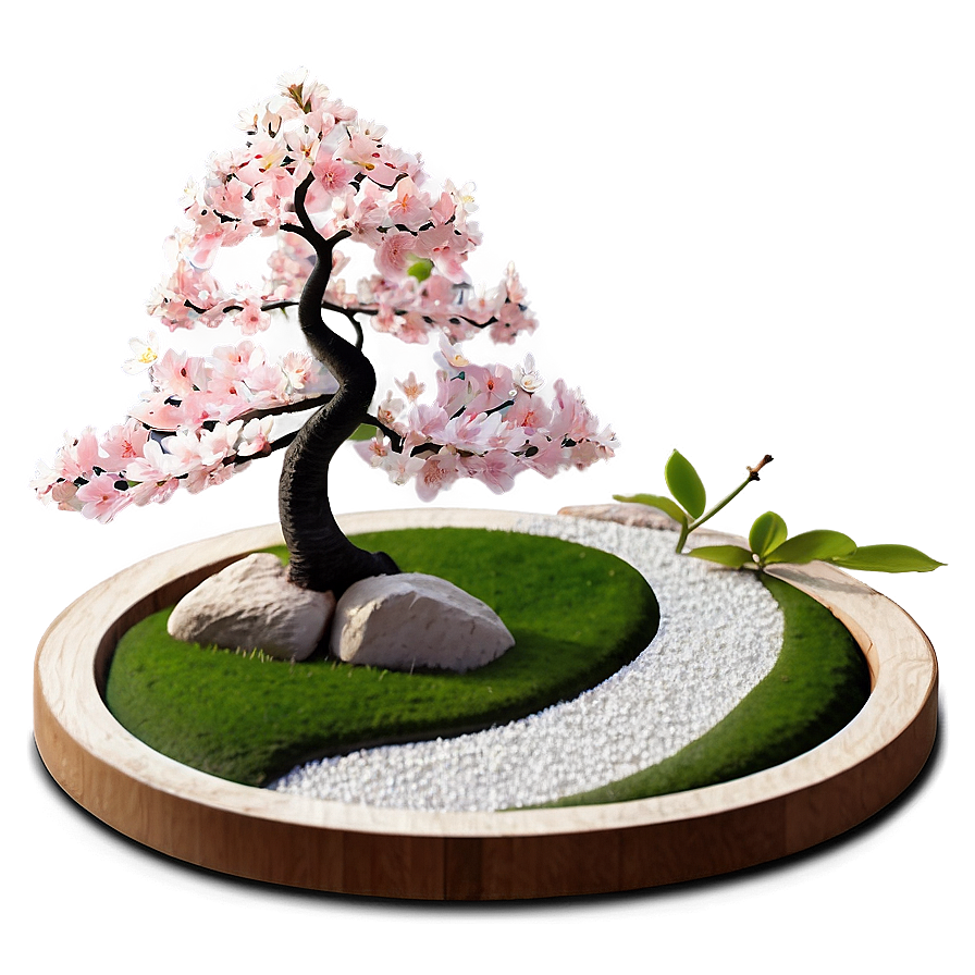 Cherry Blossom Zen Garden Png 05032024 PNG image