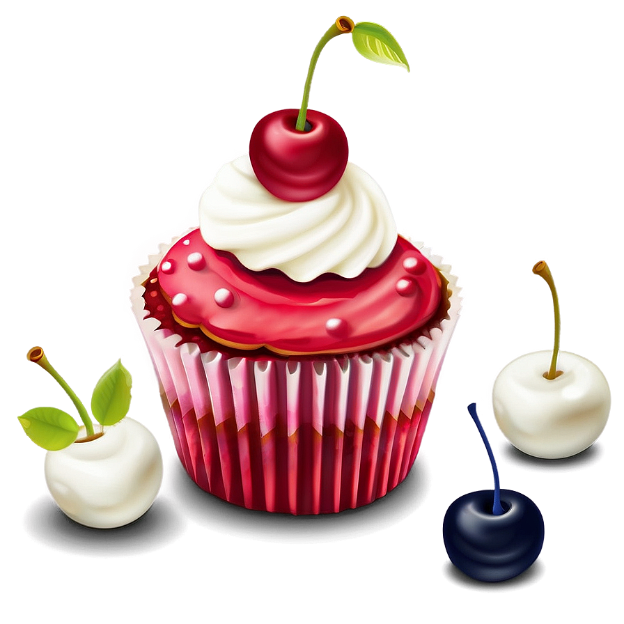 Cherry Cupcake Png 4 PNG image