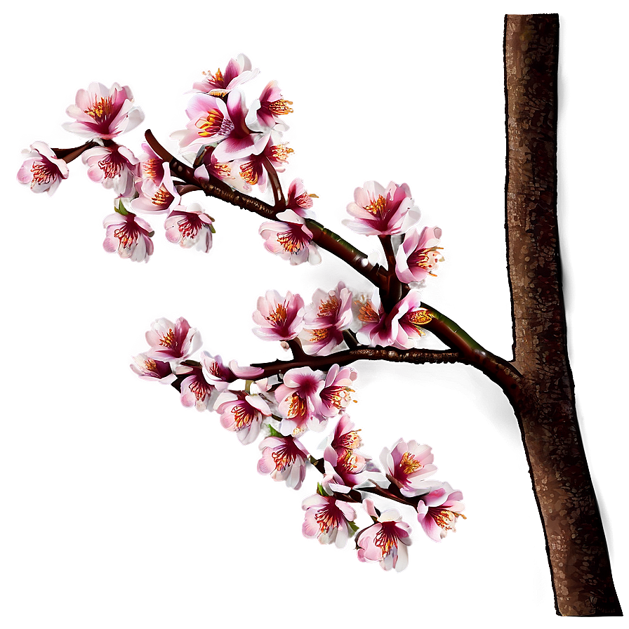 Cherry Tree And Birds Png 06212024 PNG image