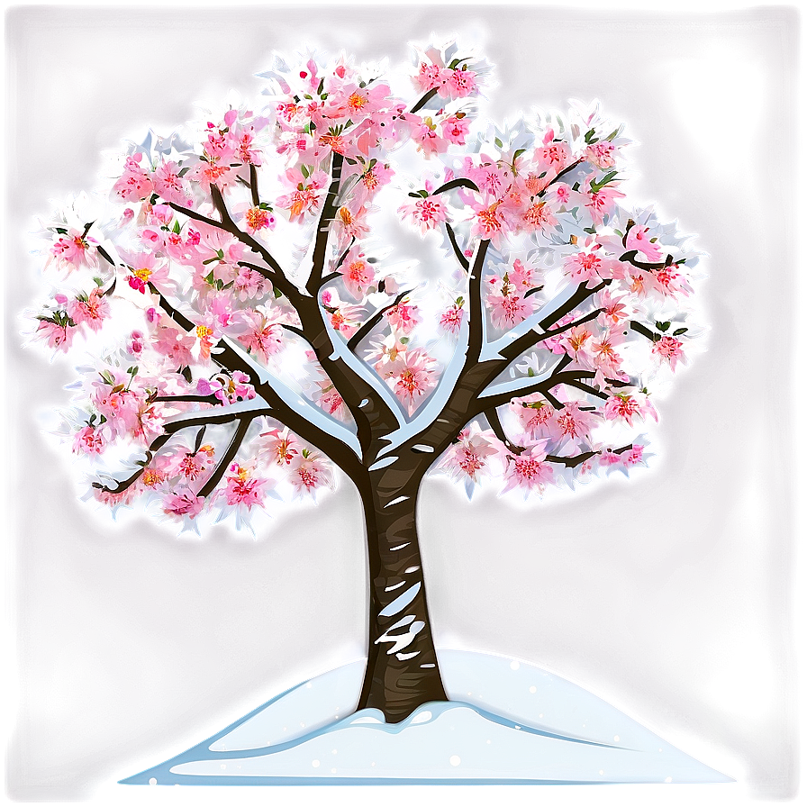 Cherry Tree In Snow Png 2 PNG image