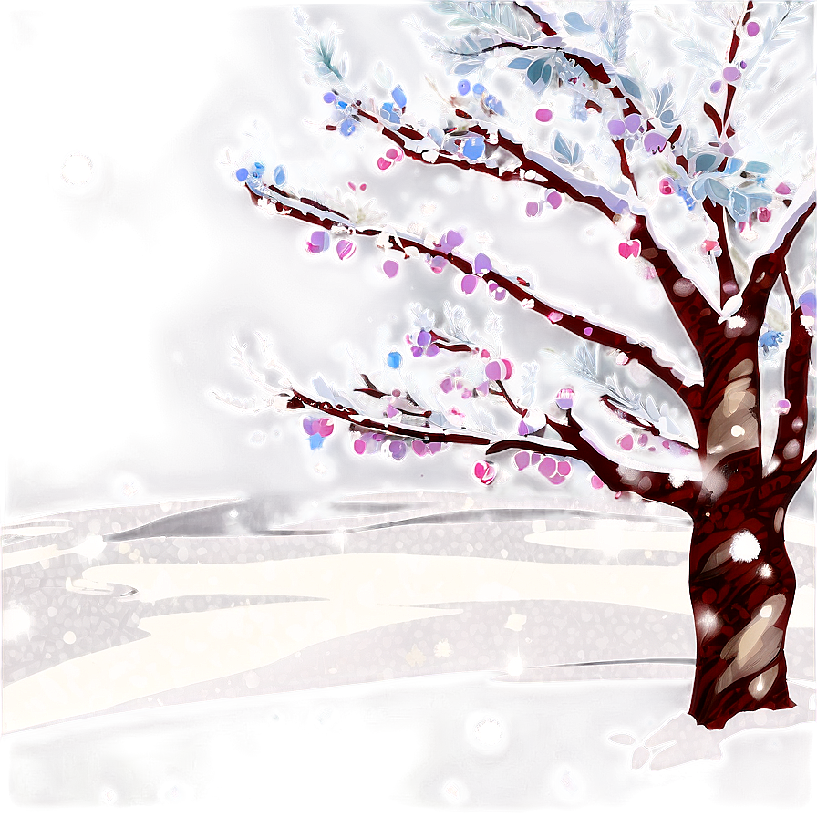 Cherry Tree In Snow Png Ytm PNG image