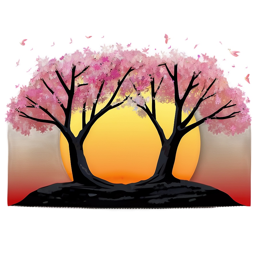 Cherry Tree Sunset Png Odo PNG image