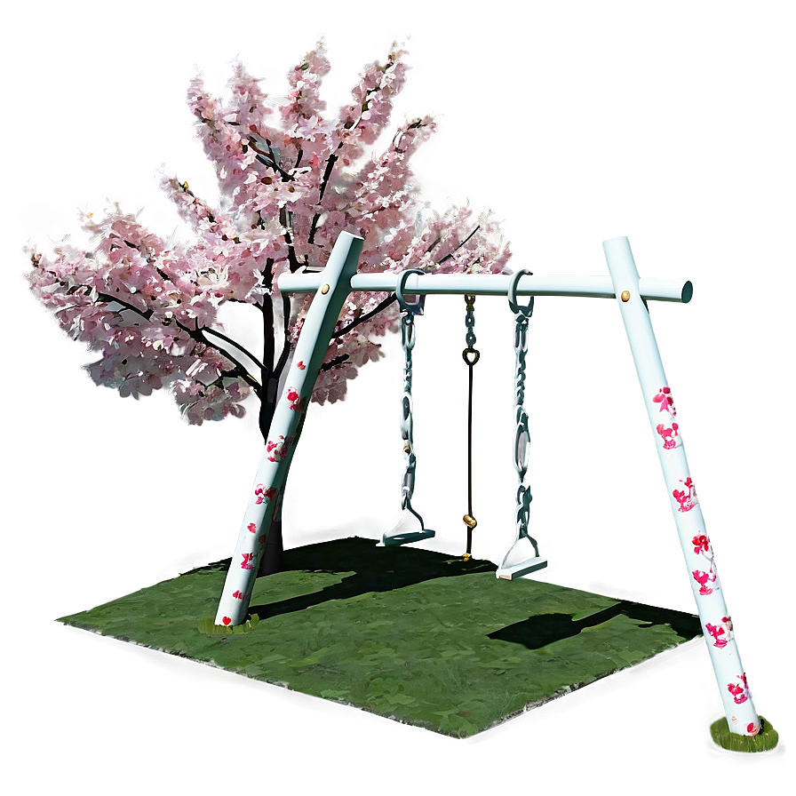 Cherry Tree With Swing Png 06212024 PNG image