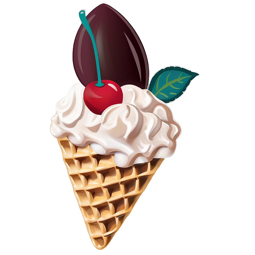 Cherry Waffle Cone Png 9 PNG image