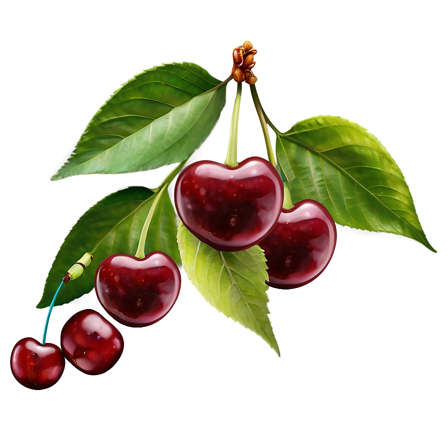 Cherry With Leaf Png 29 PNG image