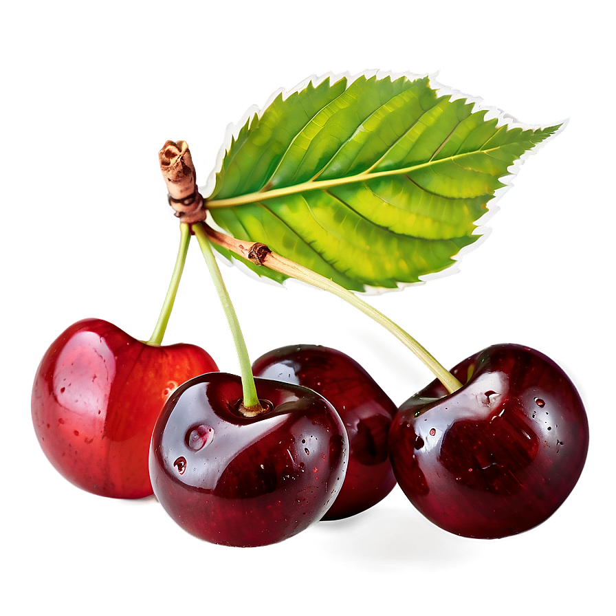 Cherry With Leaf Png Fje82 PNG image