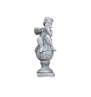 Cherub Statue Playing Flute.png PNG image