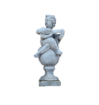 Cherub Statue Playing Lute.png PNG image