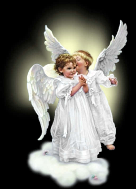 Cherubic Kiss Angels PNG image