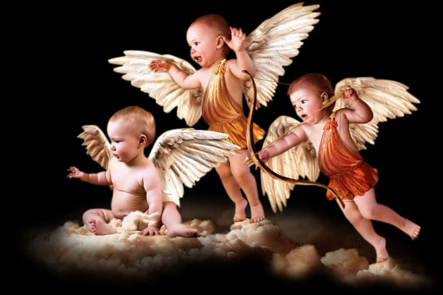 Cherubic Trio Angels PNG image