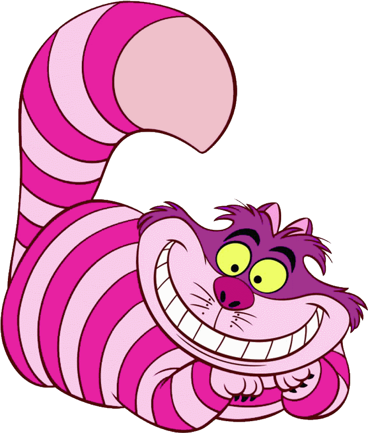 Cheshire Cat Grinning Illustration PNG image