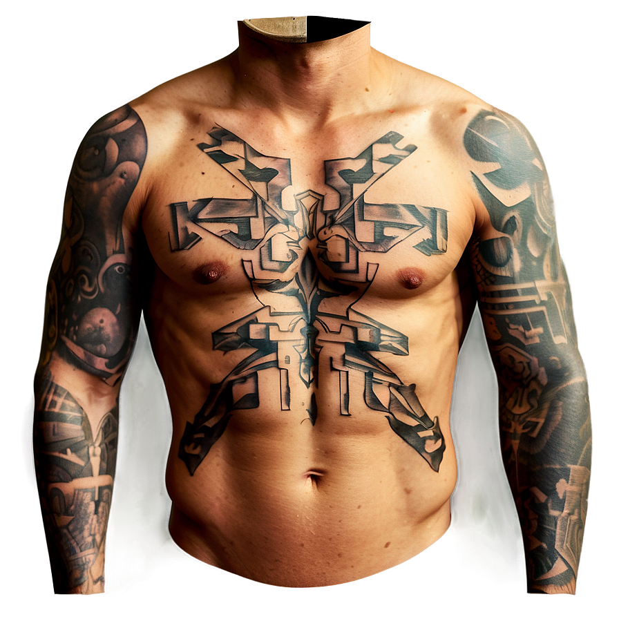 Chest Tattoo A PNG image