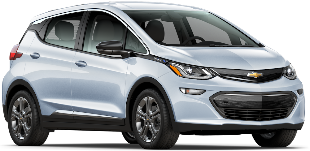 Chevrolet Bolt E V Silver Profile View PNG image