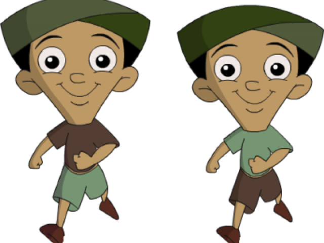 Chhota Bheem Character Raju Twin Poses PNG image