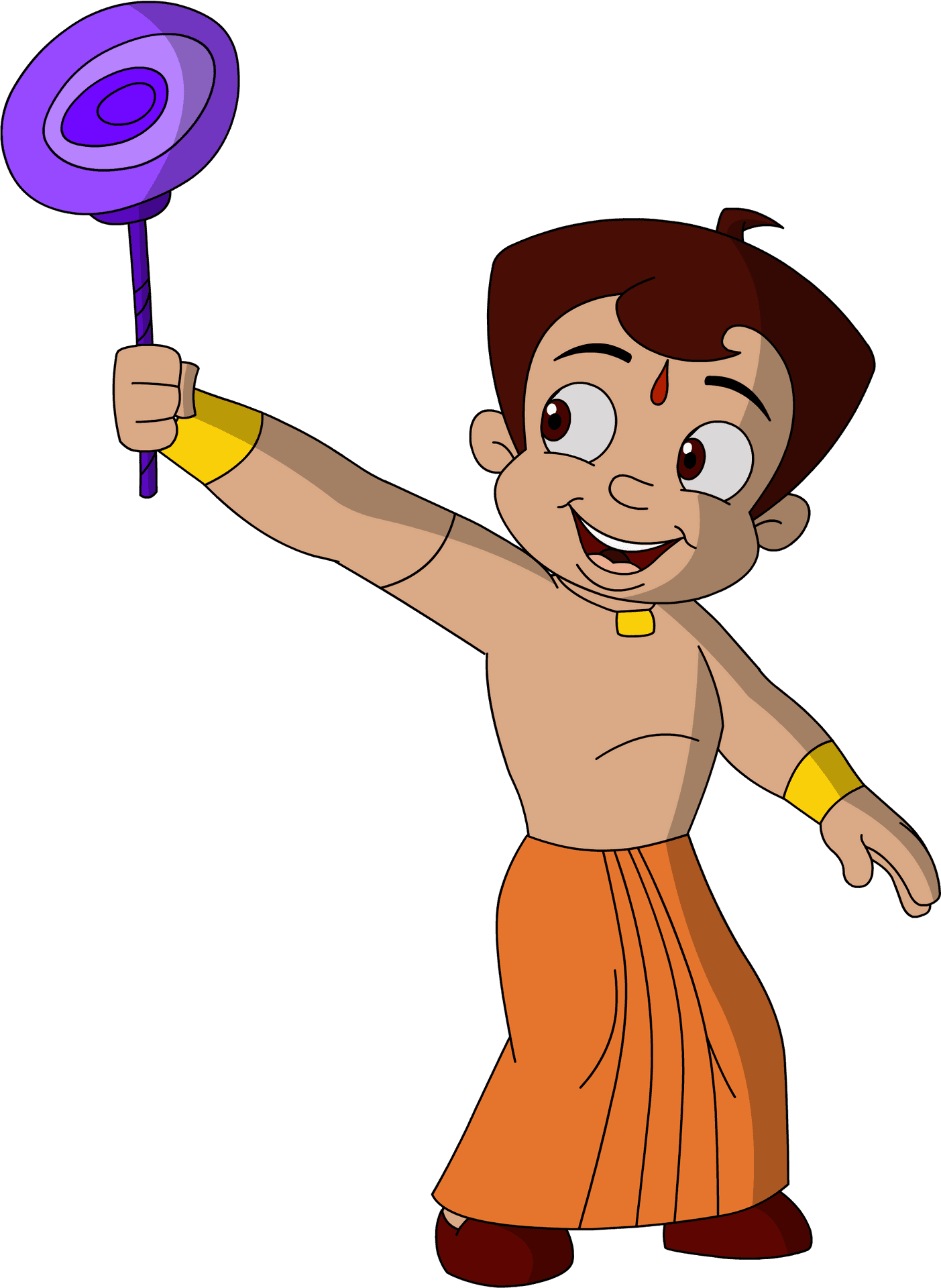 Chhota Bheem Holding Lollipop PNG image