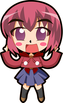 Chibi Anime Character Shocked Expression PNG image