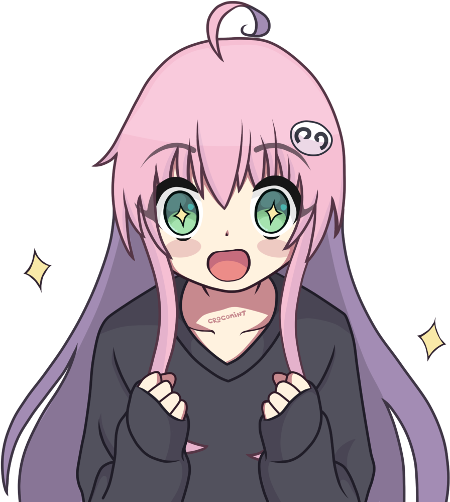 Chibi Anime Character Surprised Expression PNG image