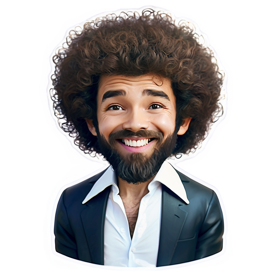 Chibi Bob Ross Hair Png 06282024 PNG image
