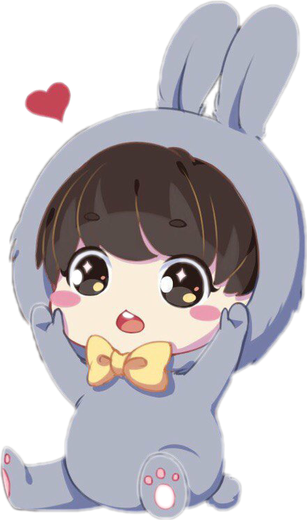 Chibi Bunny Costume Cute Character PNG image