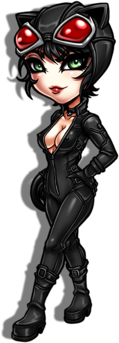 Chibi_ Catwoman_ Character_ Art PNG image