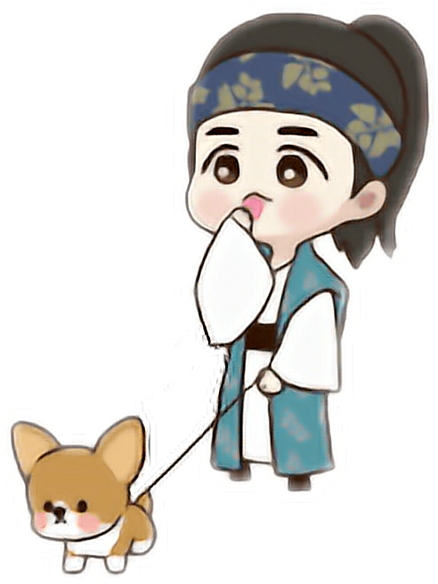 Chibi Character With Dog Illustration PNG image