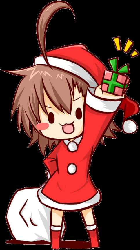 Chibi Christmas Celebration Anime PNG image