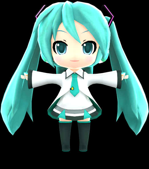 Chibi Hatsune Miku Figure PNG image