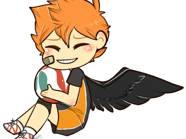 Chibi Hinata With Wingsand Volleyball PNG image