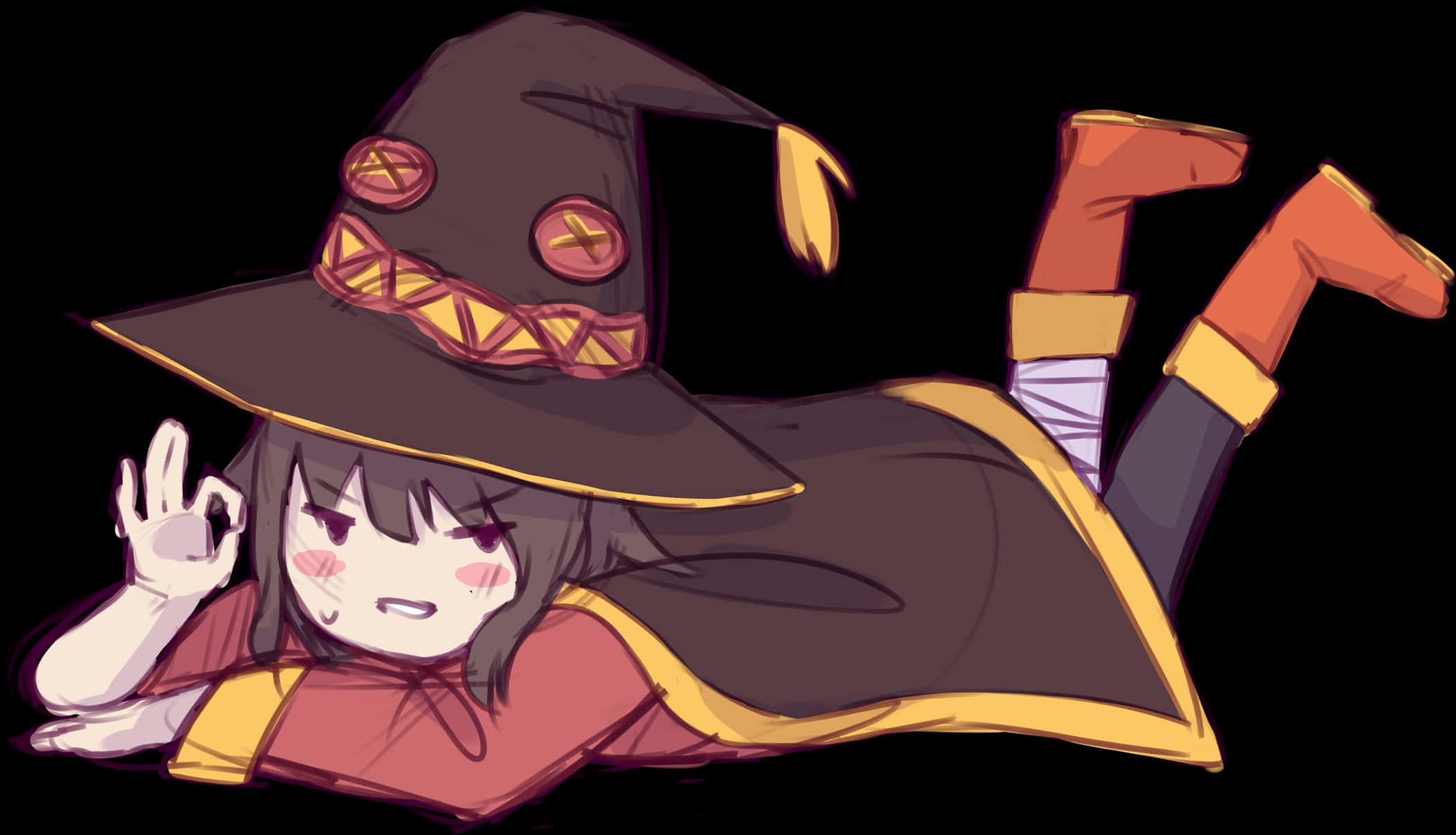 Chibi Megumin Playful Pose PNG image