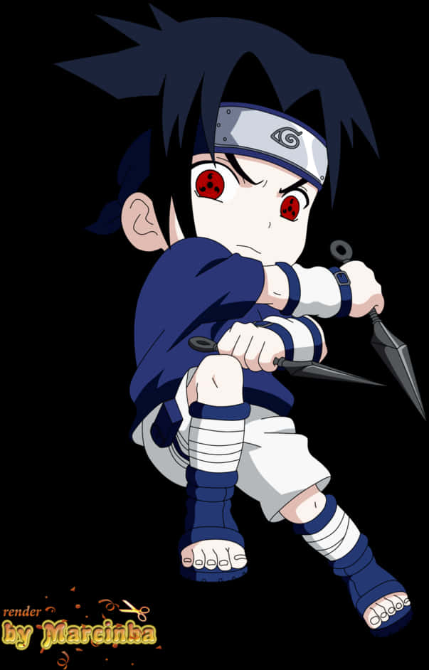 Chibi Sasuke Readyfor Battle PNG image