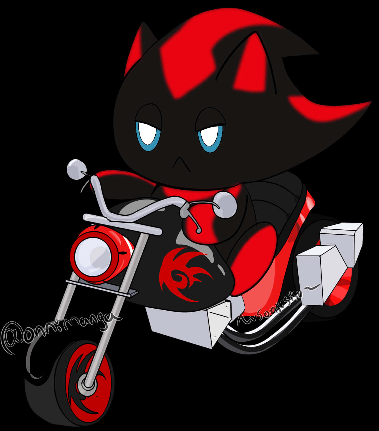 Chibi Shadowon Motorcycle PNG image