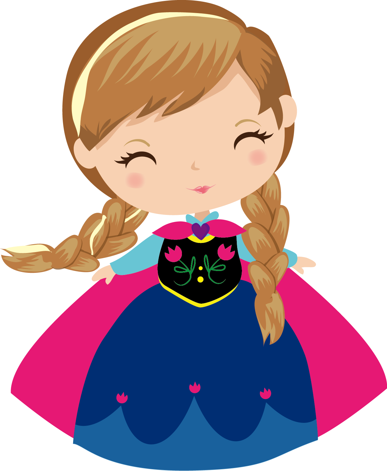 Chibi Style Anna Frozen PNG image