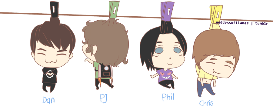 Chibi Style You Tubers Hanging Clips PNG image
