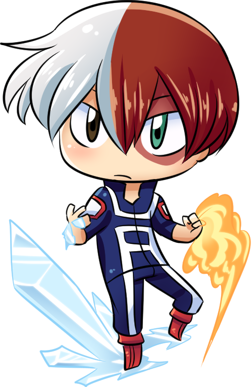 Chibi Todoroki Hero Pose PNG image